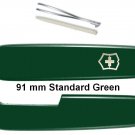 VICTORINOX SCALES / HANDLES 91 mm STD GREEN - SWISS ARMY KNIFE