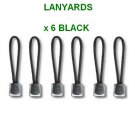VICTORINOX 6 X LANYARDS BLACK - SWISS ARMY KNIFE