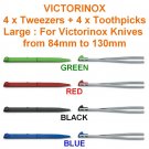 VICTORINOX 4 X TWEEZERS & 4 x TOOTHPICKS LARGE - SWISS ARMY KNIFE