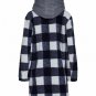 Steve Madden Navy & White Buffalo Plaid Convertible Hooded Teddy Coat - Women