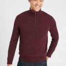 Banana Republic Premium Luxe 1/4 Zip-Neck Sweater - Burgundy (M,L)