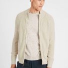 Banana Republic Ribbed Mockneck Sweater Jacket - Oatmeal Heather (M,L)