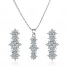 Geometric Crystal Diamond Simple Fashion Zircon Earrings Necklace Set (Imitation