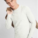 Banana Republic Textured Crew-Neck Sweater - Light Heather Grey (M , L)