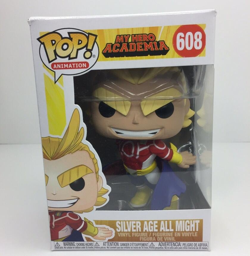 Silver Age All Might My Hero Academia #608 Funko pop! Action Vinyl Figure With Protector