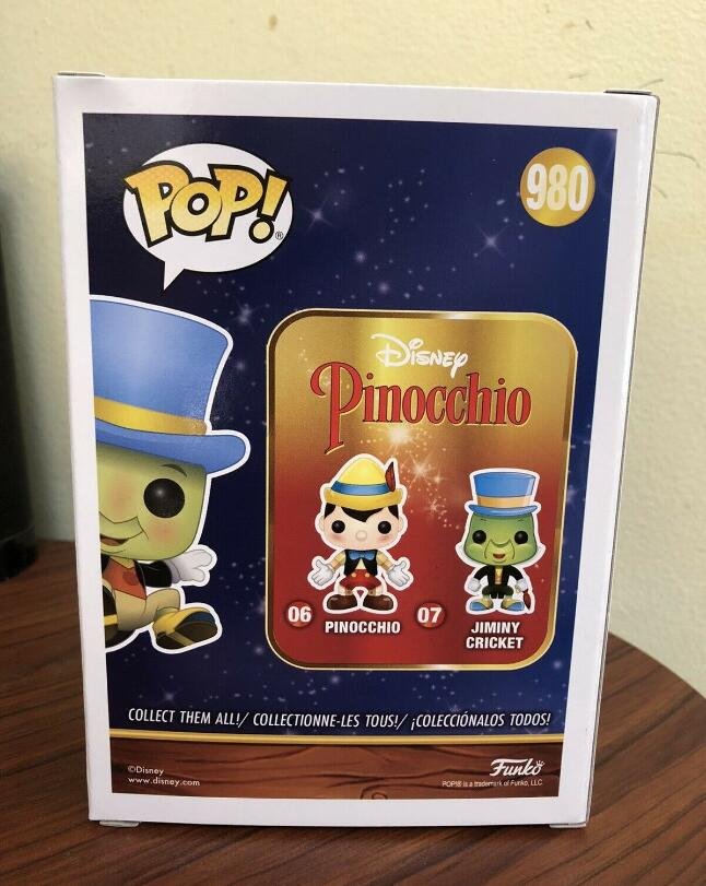 Disney Pinocchio Jiminy Cricket #980 Funko pop! Vinyl Figure With Protector