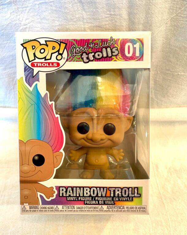 Trolls: Good Luck Trolls Rainbow Troll #01 Funko pop! Vinyl Figure With Protector