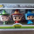 Disney Sleeping Beauty Fauna Flora Merryweather 3 Pack Funko pop! Vinyl Figure With Protector