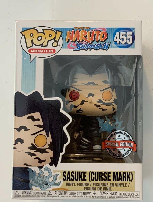 Funko Pop! Animation Naruto – Sasuke (Curse Mark) #455 – Édition Limitée Convention – Vinyle 9 Cm