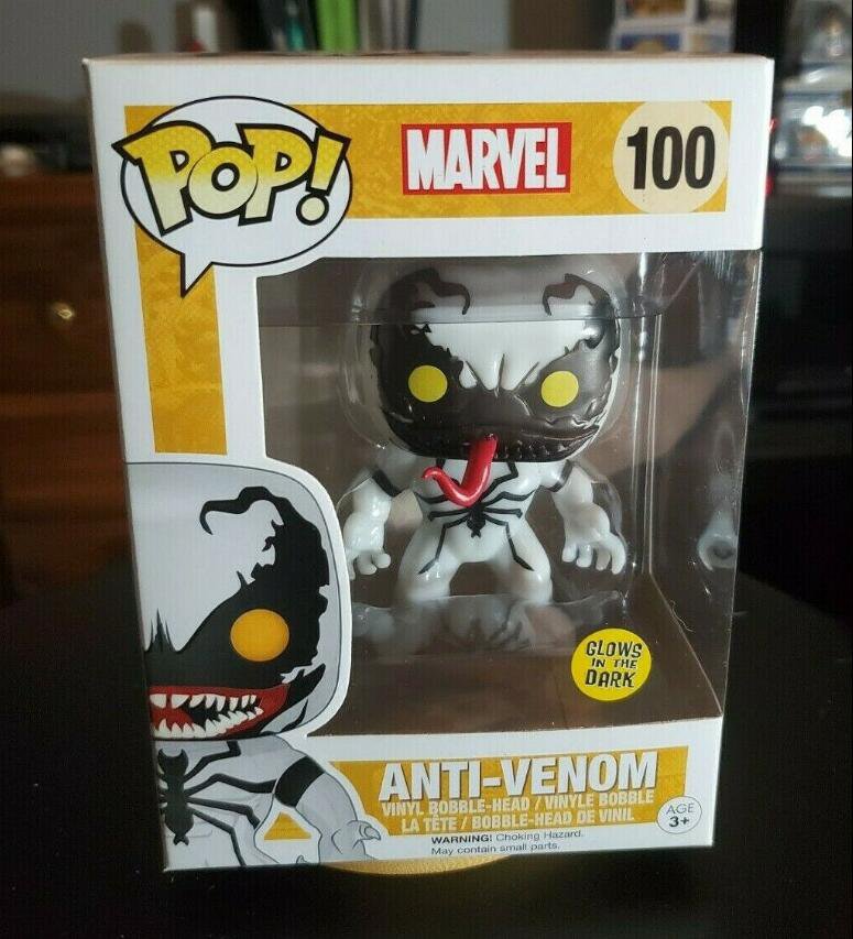 Funko pop marvel box Lunch outlet exclusive anti venom 100 glow in the dark