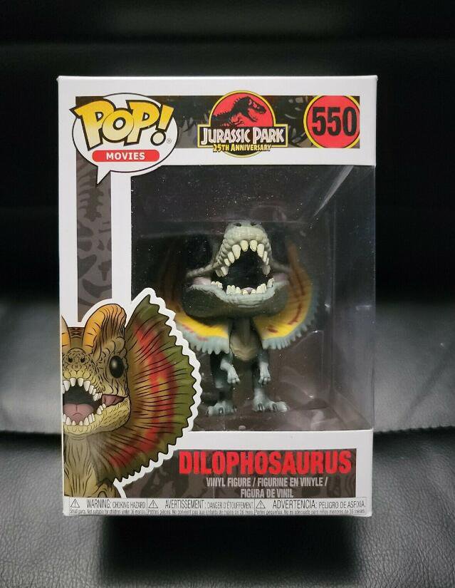 Jurassic Park 25th Anniversary Dilophosaurus 550 Funko Pop Vinyl Figure With Protector