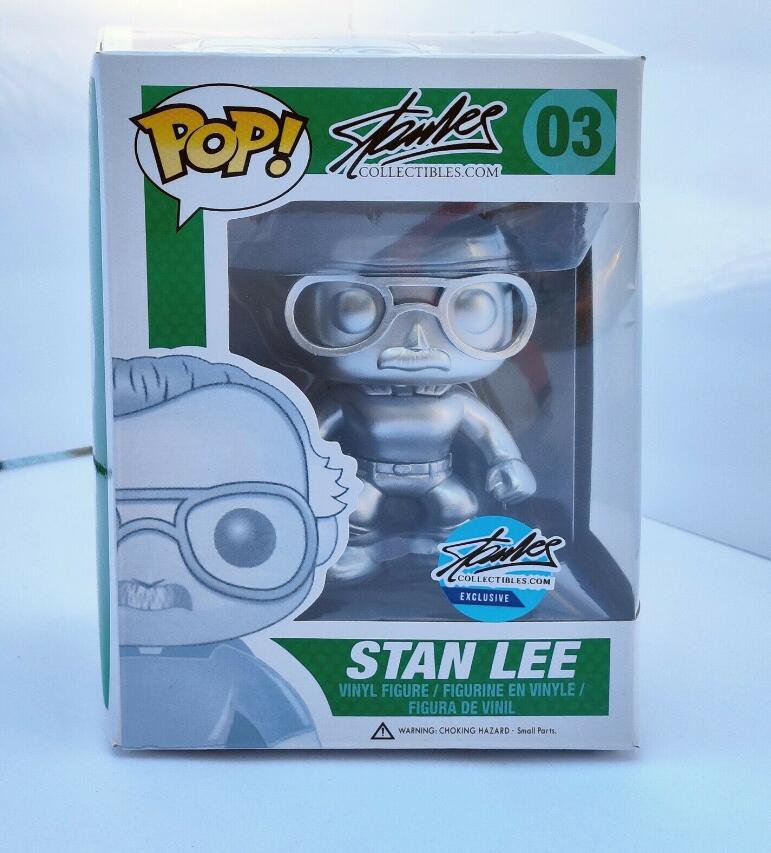 Stan Lee #03 Platinum Silver Superhero Funko pop! Vinyl Figure With Protector