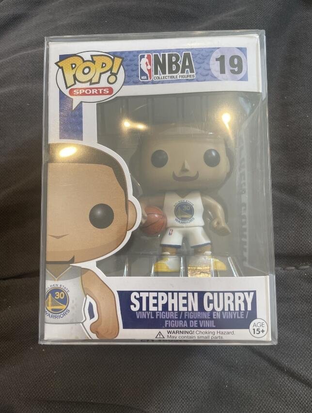 Stephen Curry White Jersey Warriors #19 Funko pop! Vinyl Figure With Protector