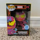 Marvel Carnage #678 Black Light Funko pop! Vinyl Figure With Protector