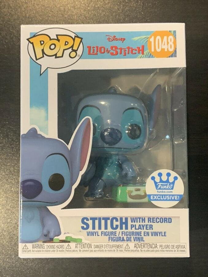 Stitch With Record Player #1048 Lilo & Stitch Exclusive Funko pop! Vinyl Figure With Protector