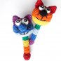Pattern Rainbow Cat Rattle Toy Baby Shower Gift Pdf Hook Instructions Newborn Montessori