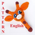 Pattern crochet giraffe rattle Giraffe toy PDF pattern