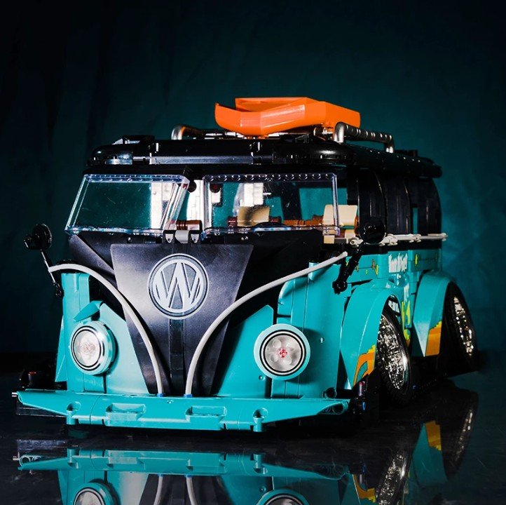 Volkswagen T2 Camper Van Building Blocks Green