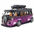 Volkswagen T2 Camper Van Building Blocks Purple