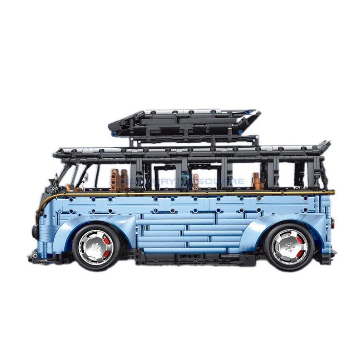Volkswagen T2 Camper Van Building Blocks Blue