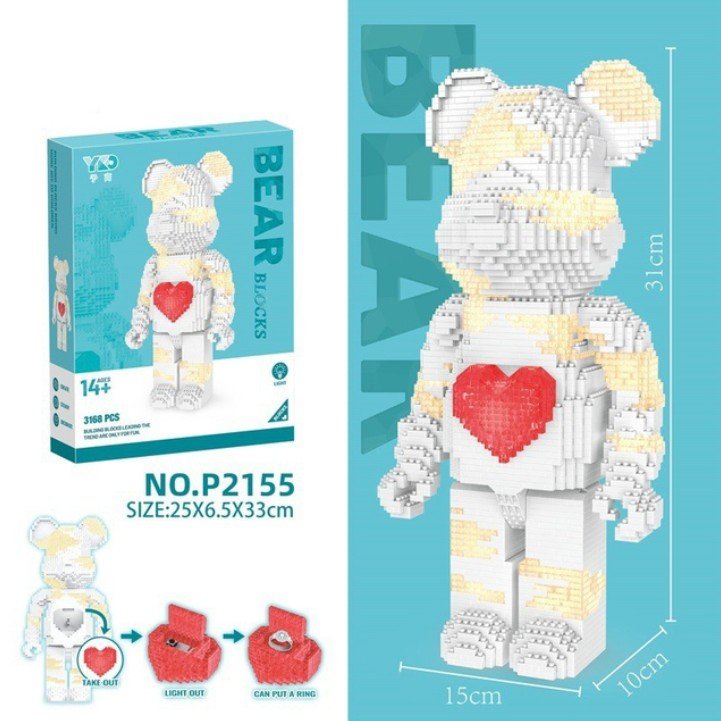 Anime Cartoon Bearbrick Series Assemble Gift #2155 Building Blocks