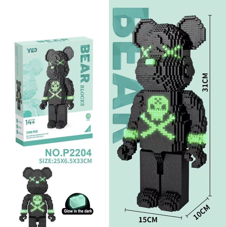 Anime Cartoon Bearbrick Series Assemble Gift #2202 Building Blocks