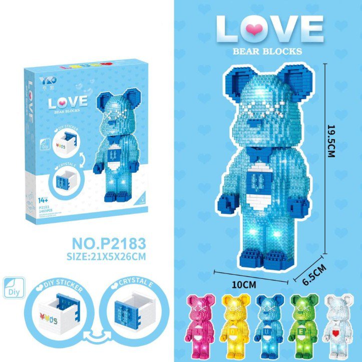 Anime Cartoon Bear Bearbrick Series Assemble Gift #1414 Building Blocks