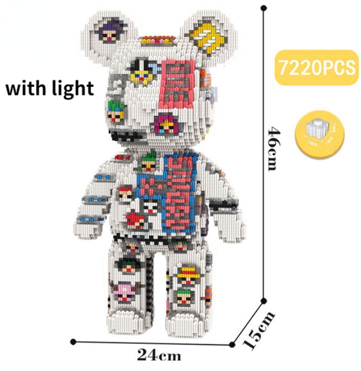 Anime Cartoon Bear Bearbrick Series Assemble Gift #3428 Building Blocks
