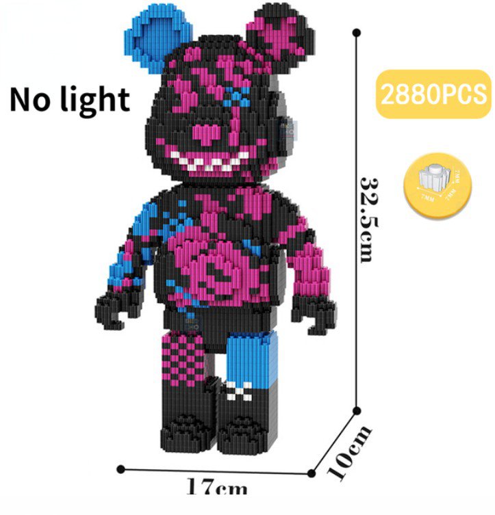 Anime Cartoon Bear Bearbrick Series Assemble Gift #3010 Building Blocks