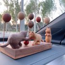 Solid wood kitten and balloon ornaments,Cat and Balloon Ornaments,cute cat pet ornaments