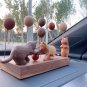 Solid wood kitten and balloon ornaments,Cat and Balloon Ornaments,cute cat pet ornaments