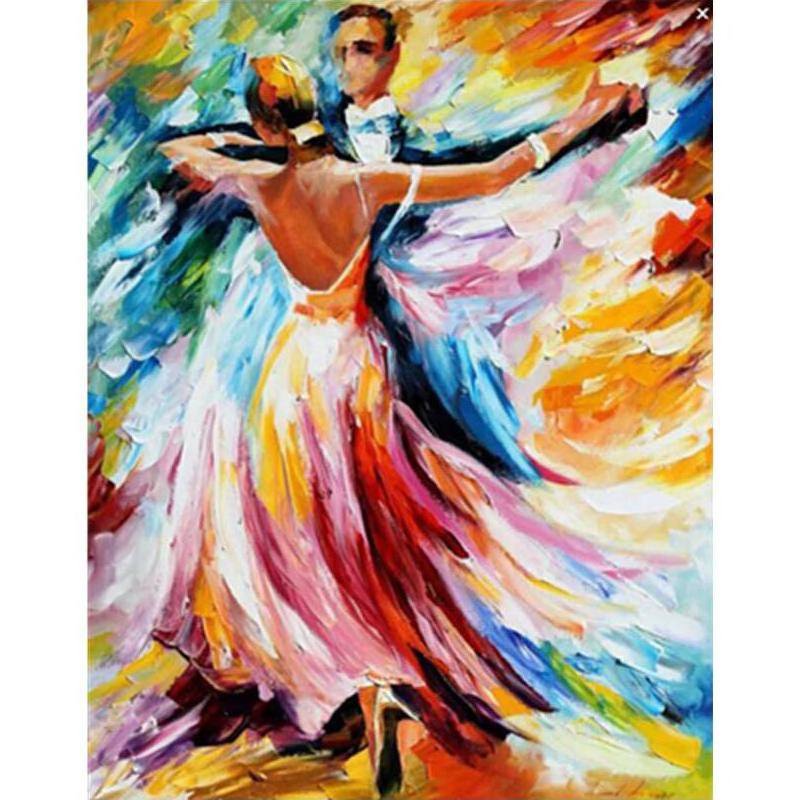 Dancing Couple DIY Paint by Numbers Kit Adult Abstract Art