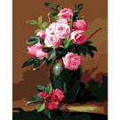 Bouquet of Pink Roses DIY Paint by Number Kit for Adults Beginners Acrylic Paint on Canvas Hand Made