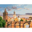 Charles Bridge of Prague DIY Painting by Numbers Kit European Cityscape Prague Czech Republic