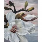 Blooming Magnolia DIY Painting by Number Kit Beginners Flowers Acrylic Paint on Canvas  for Handmade