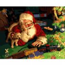 Christmas Santa Train DIY Holidays Painting by Number Kit for Handmade Oil Paint on Linen Canvas