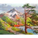 House on Rocky Coast DIY Painting by Numbers Kit Adult Beginner Mountains Landscape Paint on Canvas