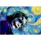 Joker in Starry Night by Van Gogh DIY Painting by Numbers Famous Art Paint on Linen Canvas Handmade