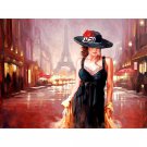 Lady in Black Hat Paris DIY Painting by Number Kit for Adults Woman Portrait Paint on Canvas 16x20