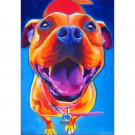 American Pitbull DIY Paint by Numbers Kit Animals Dog Pet Portrait Linen Canvas Set for Hand Made