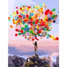Bright Birthday DIY Painting by Number Kit for Adults Colorful Balloons Paint on Linen Canvas 16x20