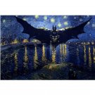 Batman Starry Night DIY Paint by Numbers Kit for Adult Famous Painting on Canvas by Vincent Van Gogh