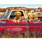 Golden Retrievers in Truck DIY Painting by Number Kit for Adults and Kids Dog Family Paint on Canvas
