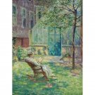 Reading By the Greenhouse by Arvid Frederick Nyholm - Paint by Numbers Famous Paintings Reading By the Greenhouse by Arvid Frederick Nyholm - Paint by Numbers Famous Paintings