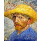 Self Portrait with Straw Hat by Vincent Van Gogh 1887 - Famous Paintings with Numbers