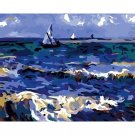 The Sea at Les Saintes-Maries-de-la-Mer by Van Gogh 1888 - Paint by Numbers Famous Paintings