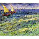 Seascape at Saintes-Maries by Vincent van Gogh 1888 - Paint by Number Famous Paintings