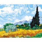 Wheat Field with Cypresses by Vincent van Gogh 1889 - Paint by Number Famous Paintings