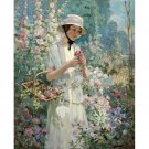 Woman with Flower Basket by Abbott Fuller Graves - Famous Art Portraits, Paint by Numbers for Adults