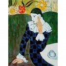 Seated Harlequin by Pablo Picasso 1901 - Paint by Numbers of Famous Paintings, Craft Kits for Adults